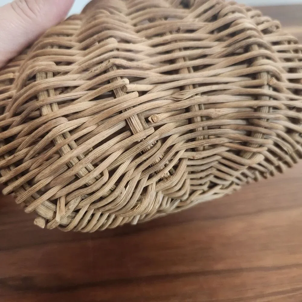 Antique Primitive Buttock Basket With Lid Snake Charmer Fisherman Garlic Vintage - Picture 9 of 14
